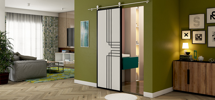 sliding bathroom door installation in Redlands